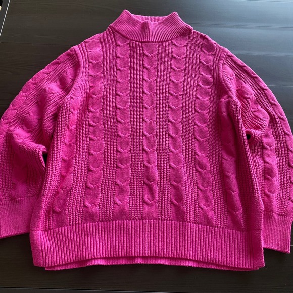 Banana Republic Sweaters - Banana Republic Sweater Large Womens Pink Cable Knit Mock Neck New